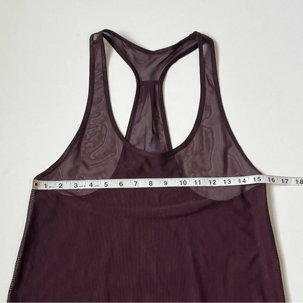 Lululemon 105 Singlet Tank Top *Mesh Burgundy Purple 6/S/Small Racerback Sheer - Picture 8 of 9